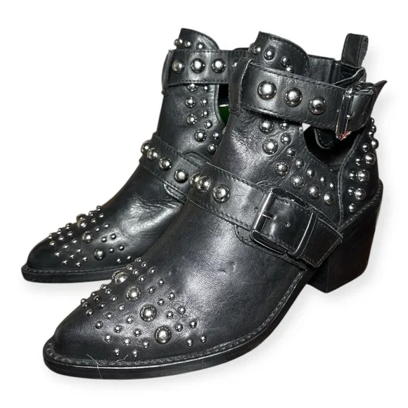 Kurt Geiger women’s Sybil Studded Black Ankle Boots size 36 - Picture 9 of 14